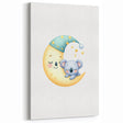 Kids Room Art Prints - Sleeping Moon & Koala Nighttime Wall Art