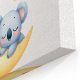 Kids Room Art Prints - Sleeping Moon & Koala Nighttime Wall Art