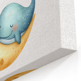 Children’s Wall Decor - Sleeping Moon & Whale Dreamy Night Art