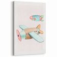 Kids Room Art Prints - Vintage Airplane & Rocket Adventure Theme
