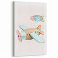 Kids Room Art Prints - Vintage Airplane & Rocket Adventure Theme