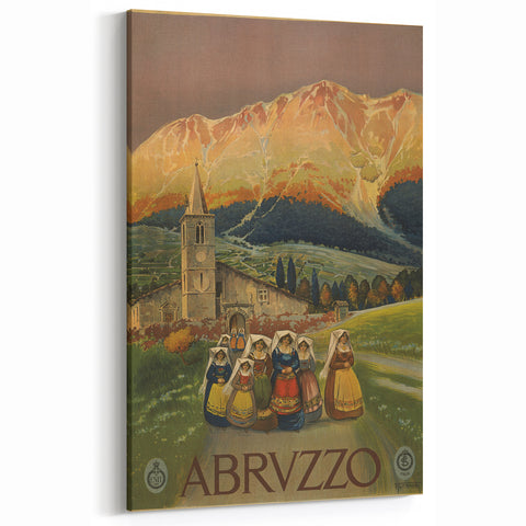 Vintage Travel Poster - Abruzzo Italy | Retro Tourism Wall Art