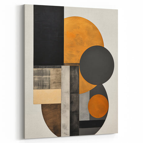 Elegant Dining Room Art Prints - Black & Gold Geometric Canvas
