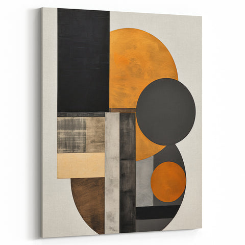 Elegant Dining Room Art Prints - Black & Gold Geometric Canvas