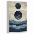 Modern Dining Room Wall Art - Navy & Beige Abstract Canvas