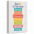 Days of the Week Learning Wall Art - Kids Educational Poster