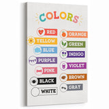 Colors Learning Wall Art - Kids Educational Color Chart Poster