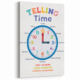 Telling Time Learning Wall Art - Kids Educational Clock Poster