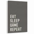 Eat Sleep Game Repeat Typography Art – Gamer Wall Decor