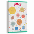 Planets Learning Wall Art - Kids Educational Solar System Poster