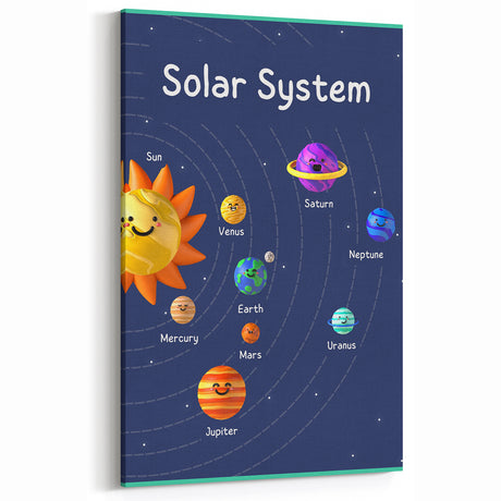 Solar System - Kids Educational Wall Art Space Learning Print