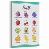Fruits Chart - Kids Educational Wall Art Healthy Eating Print