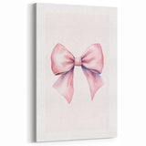 Pink Bow Watercolor Print - Girls Bedroom Wall Art