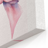 Pink Bow Watercolor Print - Girls Bedroom Wall Art