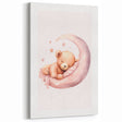 Sleeping Teddy on Moon Print - Nursery Wall Art for Kids