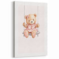 Teddy Bear on Swing Print - Girls Bedroom Nursery Wall Art