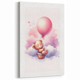 Dreamy Teddy with Balloon Print - Girls Bedroom Wall Art