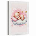 Sleeping Teddy on Cloud Print - Nursery Wall Art for Kids
