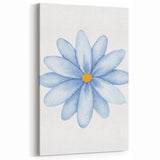 Watercolor Blue Daisy Print - Nursery Wall Art for Kids