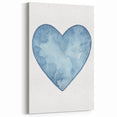Blue Watercolor Heart Print - Personalized Kids Art