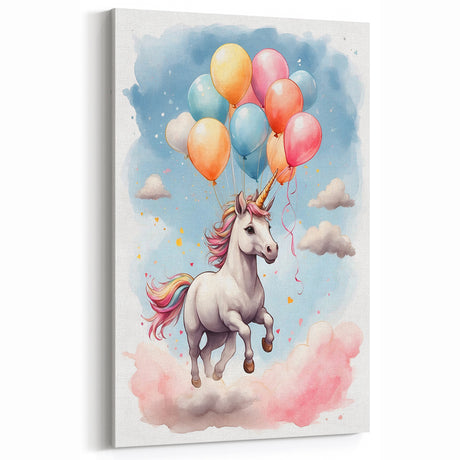 Flying Unicorn Watercolor Print - Children's Wall Decor