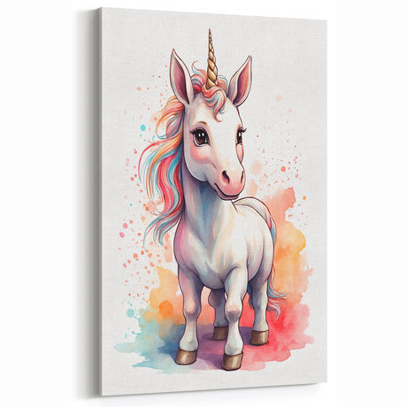 Magical Unicorn Watercolor Print - Personalized Kids Art