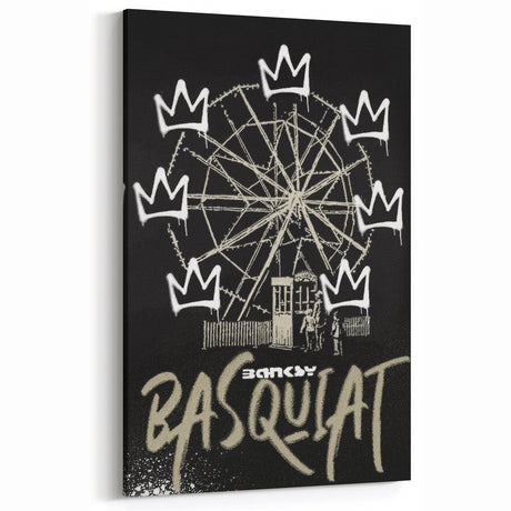 Basquiat-Inspired Pop Art Wall Art – Graffiti Ferris Wheel Canvas