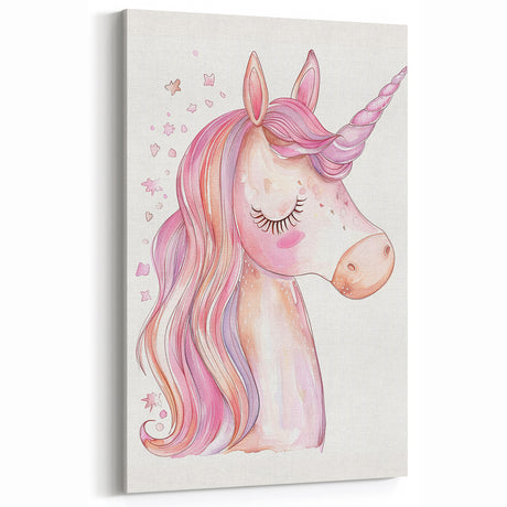 Blush Unicorn Watercolor Print - Girls Bedroom Art