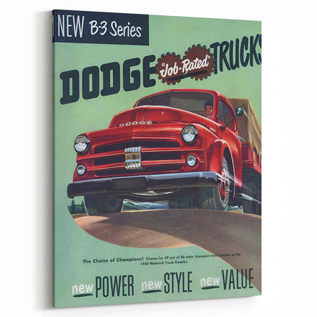 Vintage Dodge B-3 Truck Ad – Retro Car Poster for Wall Art