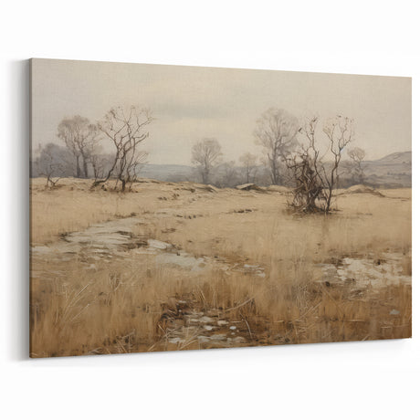 Vintage Landscape Art – Serene Countryside Canvas for Rustic Decor