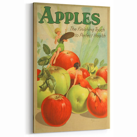 Retro Apple Health Poster Art - Vintage Prints for Classic Decor