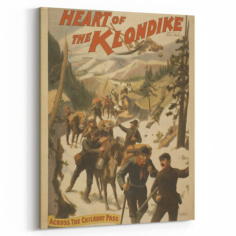 Vintage Klondike Travel Poster – Retro Gold Rush Adventure Art