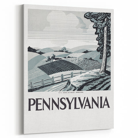 Vintage Pennsylvania Travel Poster – Retro Landscape Art