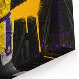 Fiery Passion Pop Art Wall Art – Bold Yellow, Purple, and Black Canvas