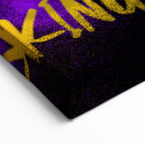 Fiery Passion Pop Art Wall Art – Bold Yellow, Purple, and Black Canvas