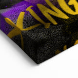 Fiery Passion Pop Art Wall Art – Bold Yellow, Purple, and Black Canvas