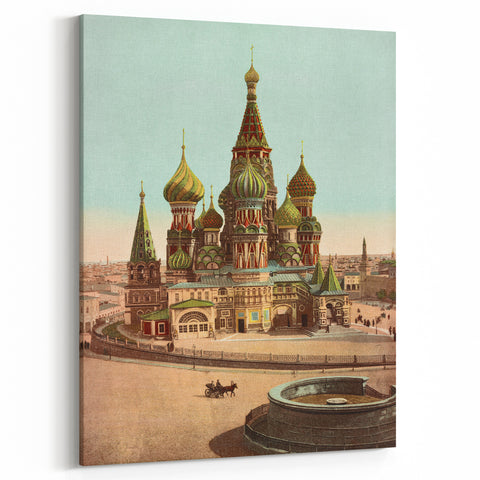 Vintage St. Basil's Cathedral Poster – Retro Moscow Travel Art