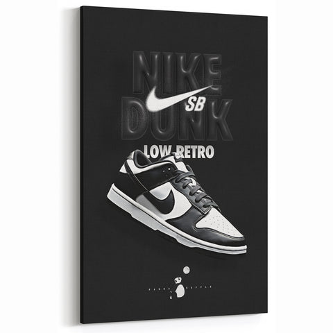 Nike Dunk SB Low Retro Pop Art Wall Art – Bold Black & White Canvas