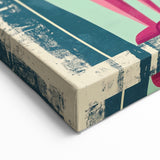 Retro Striped Cat Illustration - Playroom Wall Art