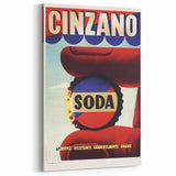 Cinzano Soda Retro Advertisement Vintage Poster Art - Mid-Century Print