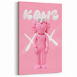 Unique Pop Art Wall Art – Playful KAWS-Inspired Pink Figure on Pink Background