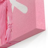 Unique Pop Art Wall Art – Playful KAWS-Inspired Pink Figure on Pink Background