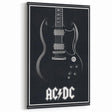 AC/DC Guitar Poster - Black SG Guitar Vintage Wall Art