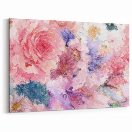 Romantic Floral Elegance - Modern Living Room Canvas Wall Art