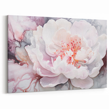Soft Bloom Elegance - Modern Living Room Canvas Wall Art