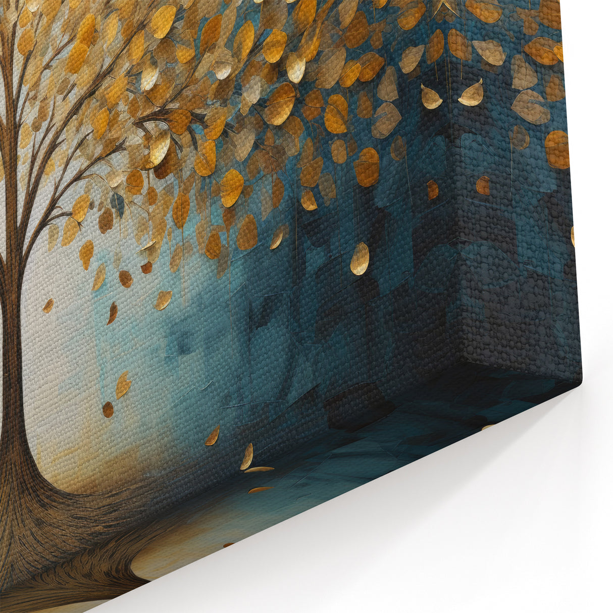 Golden Tree Modern Wall Art – Large Canvas & Framed Living Room Art