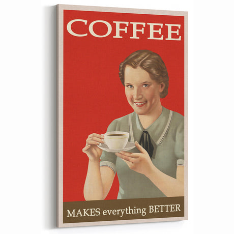 Vintage Retro Coffee Poster Art - Nostalgic Retro Wall Art