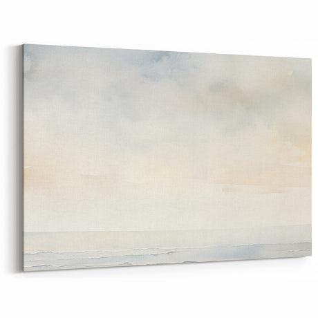 Vintage Landscape Art - Tranquil Ocean Waves in Soft Watercolors