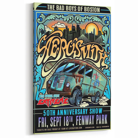 Aerosmith 50th Anniversary Poster – Retro Rock Wall Art