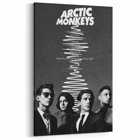Arctic Monkeys Retro Poster – Vintage Black & White Wall Art